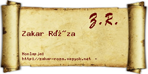 Zakar Róza névjegykártya