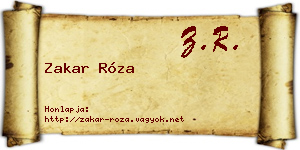 Zakar Róza névjegykártya